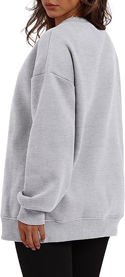 Oversized Drop-Shoulder Sweatshirt | Cozy Soft Interior, Side Pockets, Everyday Casual Pullover