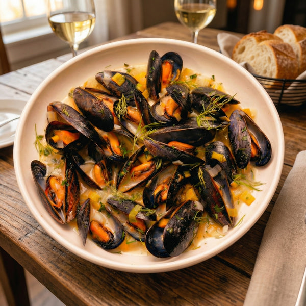 Frozen Blue Mussels in Half Shell – Rope Cultured
